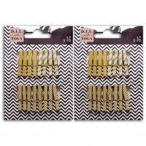32 Mini Pinces À Linge Dorées 3 Cm - Toga