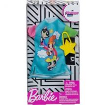 Mattel - Fxk67 - Barbie - Accessoire Poupée - Robe Bleue Supers Nanas Avec Sac Jaune - Tenue - Habit - Barbie