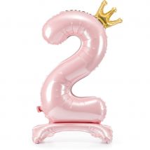 Ballon Debout - Chiffre 2 Rose - PartyDeco