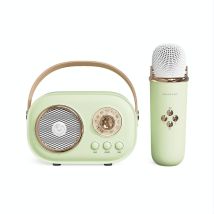 Enceinte Bluetooth Karaoké Multifonctionnelle Avec Microphone Blanc Puissant Vert Yonis - Yonis