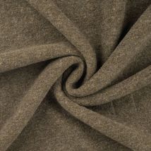 Tissu Laine Bouillie Uni Vert Kaki Foncé - Au Mètre - Craftine
