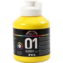 Peinture Acrylique Brillante A-color - 500 Ml - Jaune Primaire - CC Hobby