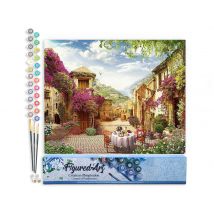 Peinture Par Numéro Figured'art Table Mise Pour Le Petit Déjeuner - Activité Manuelle Kit De Loisir Créatif Diy Numéro D'Art Complet - 40x50cm Sans