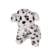Peluche - Chien Mimi Dogs Sonore Blanc Tâches Noires - 18 Cm - Gipsy Toys
