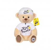 Peluche - Peluche Officielle Ours Tour De France maillot Et Casquette Meilleur Jeune Vainqueur Blanc – 24 Cm - Gipsy Toys