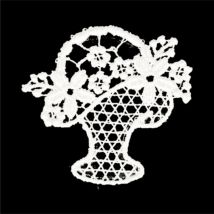 Ecusson Thermocollant Fleur Dentelle Pot De Fleur 3cm X 3cm - My mercerie