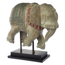 Éléphant Antique En Résine Patinée 45 Cm - Riverdale