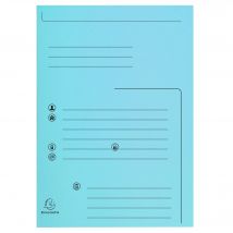 Paquet De 25 Chemises 2 Rabats Super 210 Contact - 24x32cm - Bleu Clair - X 5 - Exacompta