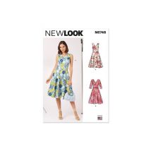 Patron New Look 6748 - Robe Col En V Du 36 Au 46 (fr) Taille N°fr 36-46 - NewLook