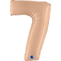 Ballon Géant Chiffre 7 Satin Nude (102 Cm) - Grabo