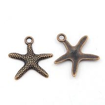 10 Breloques Charms Perles Etoile De Mer Metal Cuivre - Creation Bijoux - La boutique de Karine