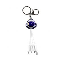 Yello Koko Câble 3 En 1 Andy Usb-c/micro-usb/lightning Vers Usb-a Soucoupe Format Porte-clé Blanc / Bleu - Yello Koko