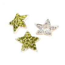 Lot De 6 Boutons Étoile Strass Vert 19mm - My mercerie