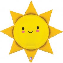 Ballon Aluminium Hélium Géant - Soleil D'Été 78 Cm - Grabo