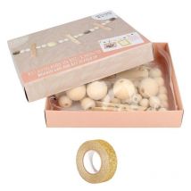 Coffret Diy Décorations De Noël & Guirlande Bois + Masking Tape Doré À Paillettes 5 M - Youdoit