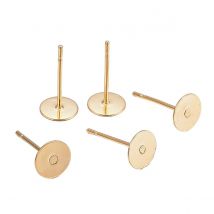 Lot De 20 Clous De Boucles D'Oreilles + 20 Fermoirs Metal Doré En Acier Inoxydable 304 - La boutique de Karine