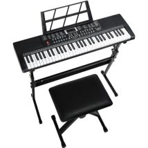 Lalaho - Gep-110 - Clavier Numérique - 61 Touches Noir Avec Support Et Banc
