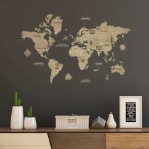 Carte Du Monde En Bois 2d (60*40 Cm) - Creatifwood