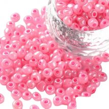 500 Perles De Rocaille Rose Diamètre 4 Mm 6/0 - Creation Bijoux - La boutique de Karine