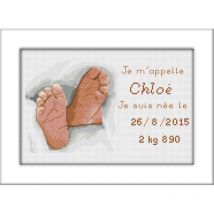 Kit À Broder Point De Croix Naissance Chloé - LUC