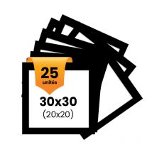 25 Passe-partout - Noir - 30x30cm - Photo 20x20cm - Pour Cadre - Encadrement - Aedes