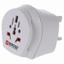 Skross Adaptateur De Voyage 2-en-1 Universel Pour Angleterre 13a Blanc