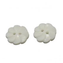20 Boutons Acrylique Blanc Forme Fleur Diamètre 13 Mm 2 Trous - Creation Couture Diy - La boutique de Karine