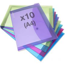 Pochettes - Bouton Pression - A4+ - Semi-transparent - 10 Unités - Rapesco - Esselte