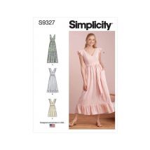 Patron Simplicity 9327 - Robe Femme, Décolleté V Et Bas Évasés Du 34 Au 50 (fr)