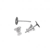 Boucle D'Oreille A.plaque + Clutch, 6mmø, 4 Pces - Rayher