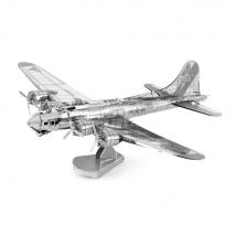 Metalearth Aviation: B-17 Flying Fortress (boeing) 14.7x11.3x4.3cm, Maquette 3d En Métal Avec 2 Feuilles, Sur Carte 12x17cm, 14+ - Metal Earth