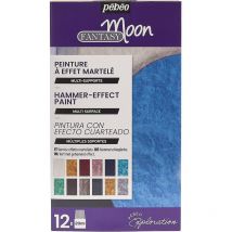 Coffret Peinture Effet Martelé - Tous Supports - Bijoux - Déco - 12 Flacons - Pébéo Fantasy Moon
