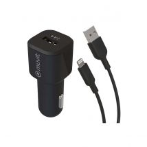 Muvit Chargeur Voiture Usb 12w 2,4a Et Câble Lightning Vers Usb 1,2m Noir