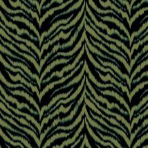 Tissu Polyester Stretch Zébré Vert Sur Fond Noir - Au Mètre - Craftine