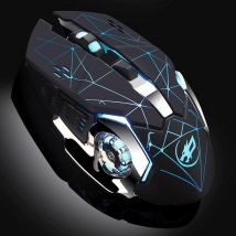 Souris Sans Fil Rechargeable 6d Lumineuse Pour Gaming Avec Batterie Longue Durée Noir Yonis - Yonis