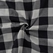 Tissu Flanelle De Coton Chemise Carreaux Noir - Au Mètre - Craftine