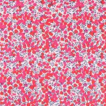 Tissu Fleuris Wiltshire Fuchsia, Rouge, Violet Et Rose - Au Mètre - Craftine