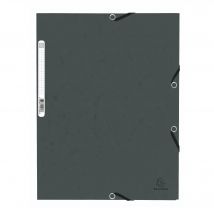 Chemise À Élastiques 3 Rabats Carte Lustrée 355g/m2 - Gris - X 50 - Exacompta