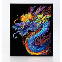 Diamond Dotz Kit Fond Noir Suédine - Dragon Fluorescent - Diamond Dotz