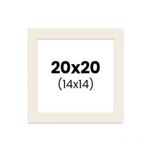 Passe-partout - Blanc Cassé - 20x20cm - Photo 14x14cm - Pour Cadre - Encadrement - Aedes