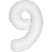 Ballon Géant Blanc Mat - Chiffre 9 - Annikids