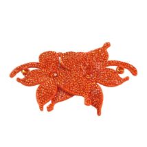 Fleur Broche Strass 10cm X 7cm Orange - MyMercerie