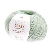 Fil Exceptionnel À Tricoter Luxury Crazy Composition Aran - Rico Design 012 Vert Menthe