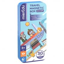 Mieredu Boîte De Puzzle Magnétique Voyage: Avions 9x3,3x20,3cm, Contient 2 Scènes Et Plus De 30 Pièces De Puzzle Magnétiques, Dans Une Boîte En Métal,