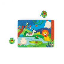 Puzzle 6 Pièces Moulin Roty Sonore Animaux En Bois Les Toupitis