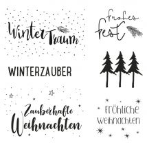 Clear Stamps - weihnachtsgrüße, 102,5x97mm, 6motifs, 1feuille - Rayher