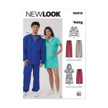 Patron New Look 6818 - Sweat À Capuche Et Pantalon En Maille Taille N°fr 34-52 - NewLook