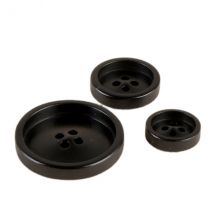 Lot De 3 Boutons Corozo 4 Trous Noir - MyMercerie