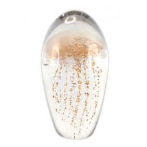 Presse Papier Sulfure Méduse Beige En Verre 12 Cm