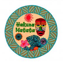 Patch Brodé Hakuna Matata, Écusson Afrique, Motif Thermocollant, Made In France - Saperlipopette by Léna